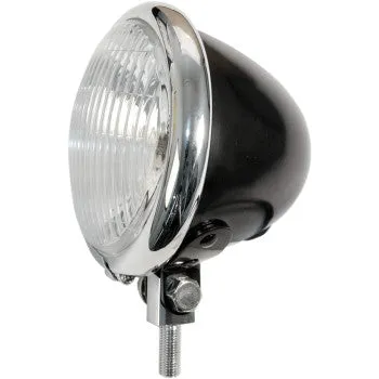 4 ½" Round Black & Chrome Headlight