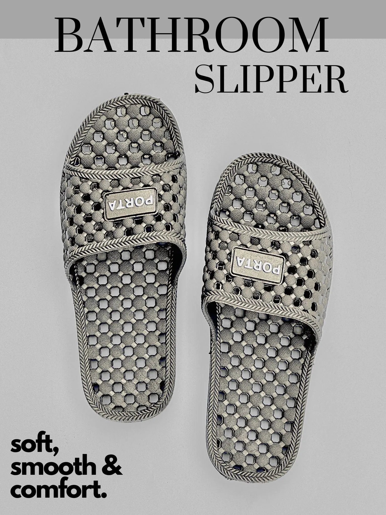 Bathroom Slipper - Soft, Comfortable (Gray)