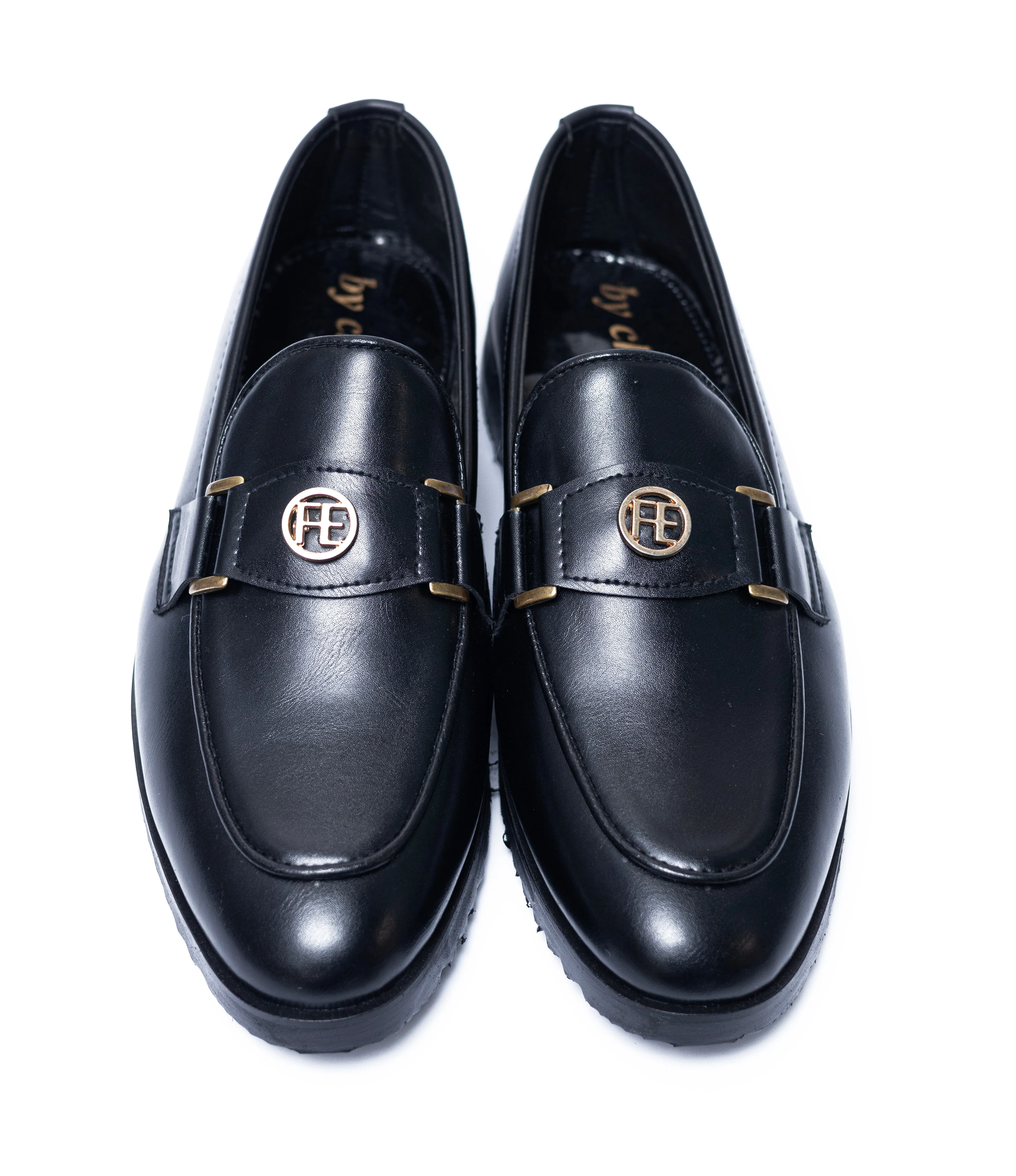 High Sole black Round Buckle Formal