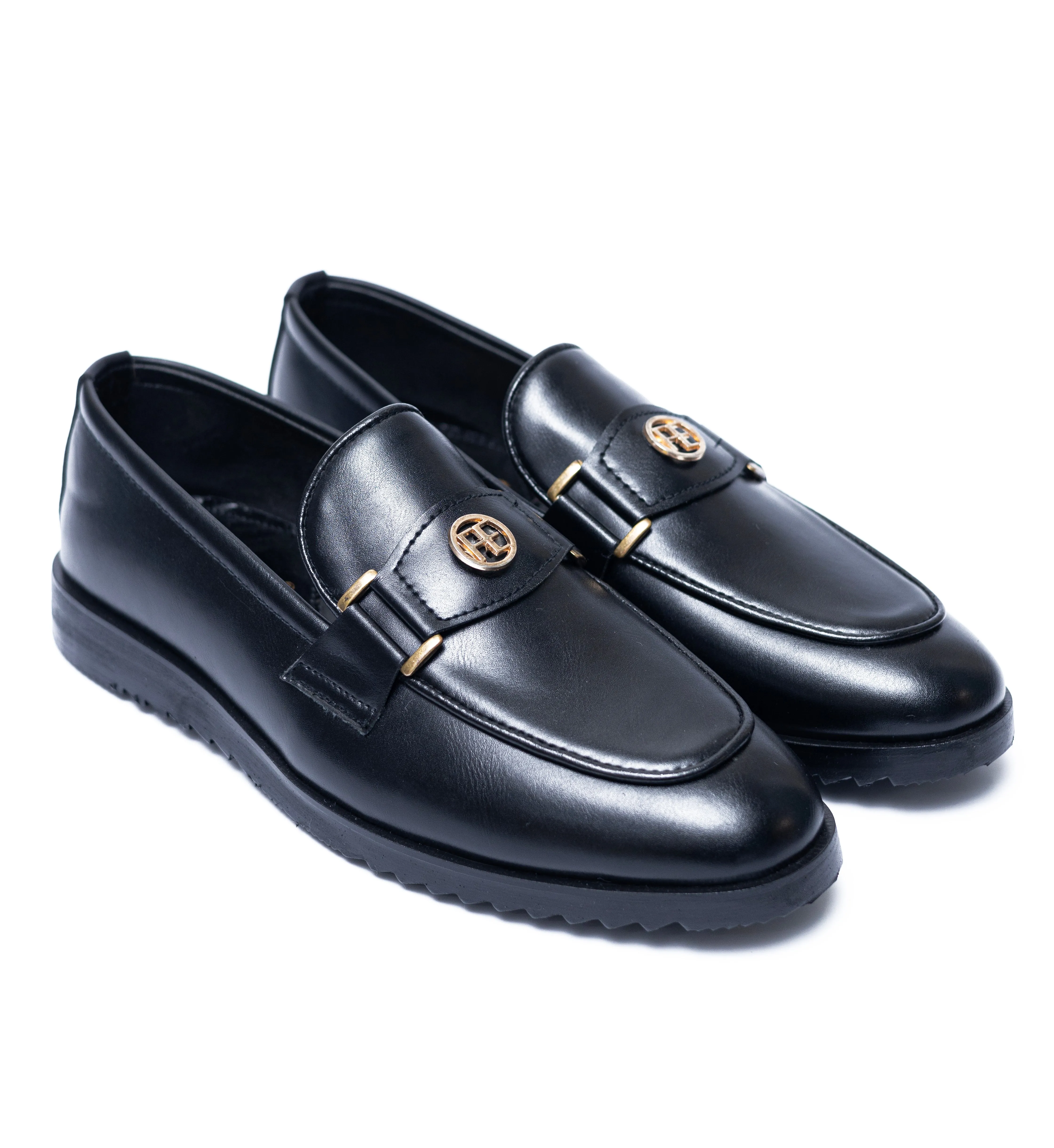 High Sole black Round Buckle Formal
