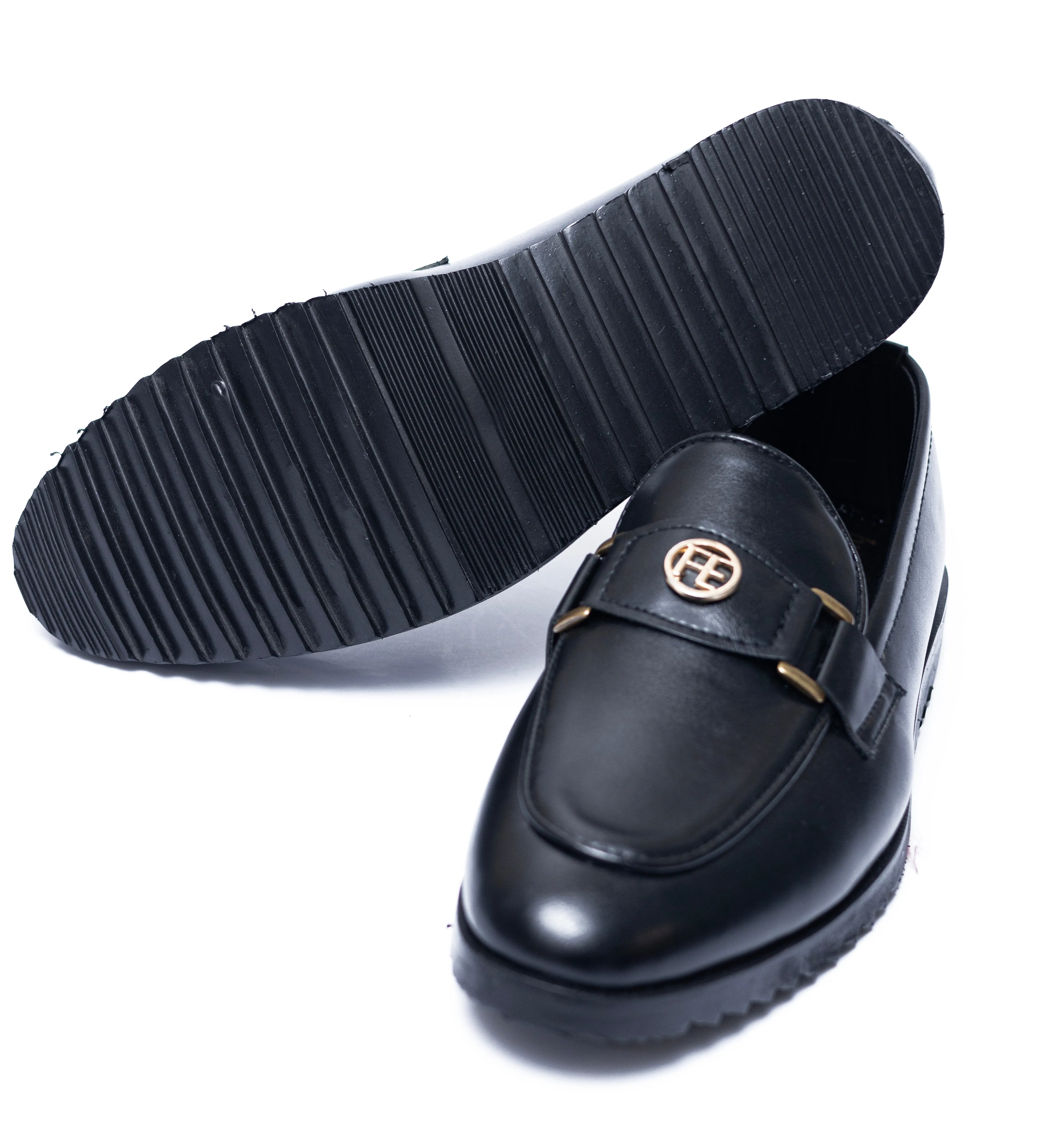 High Sole black Round Buckle Formal