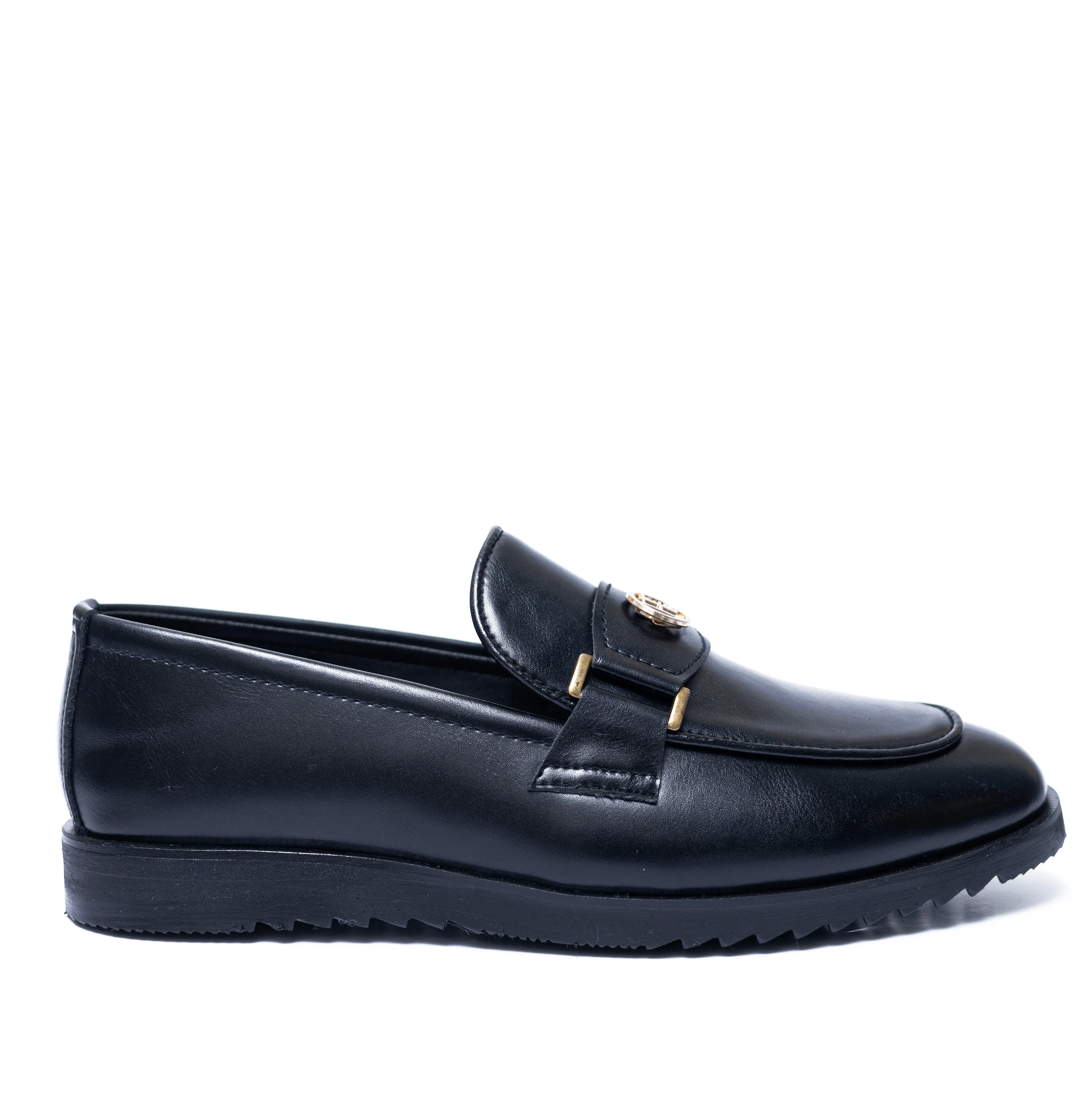 High Sole black Round Buckle Formal
