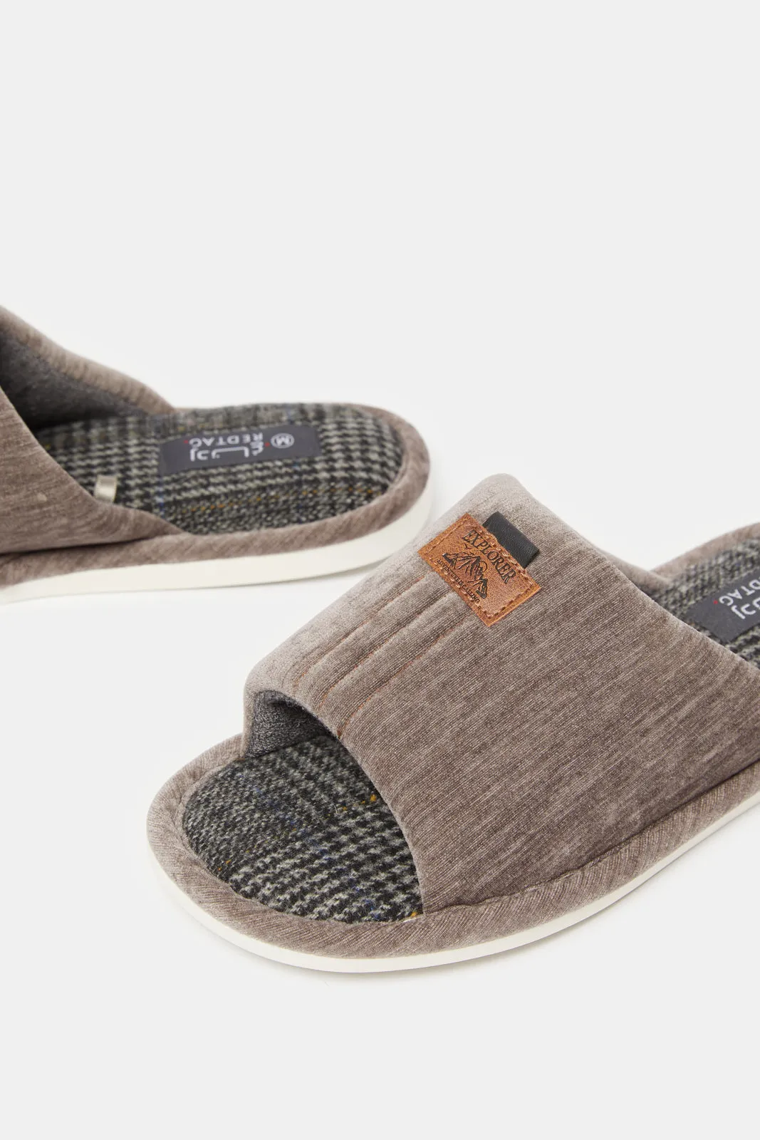 Men Beige Embellished Slipper