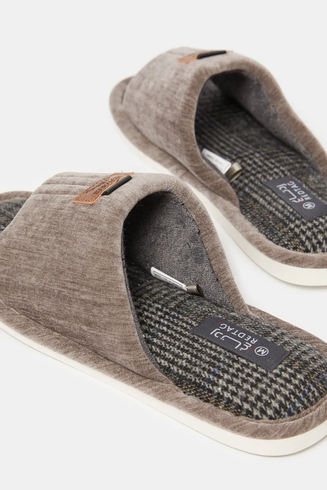 Men Beige Embellished Slipper