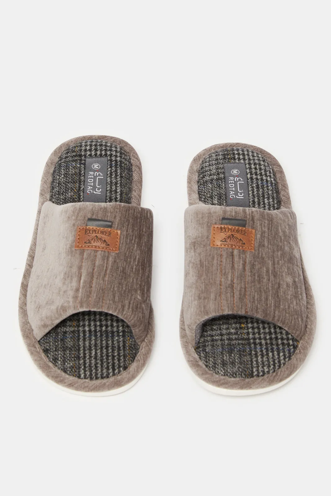 Men Beige Embellished Slipper