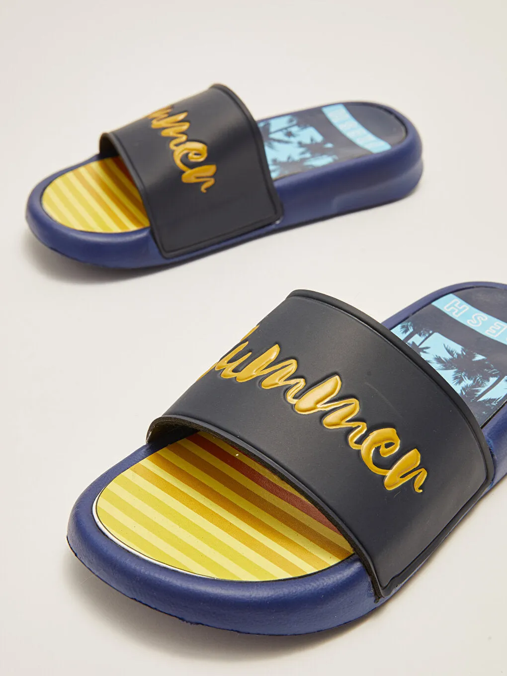 Printed Single Striped Boy's Slippers