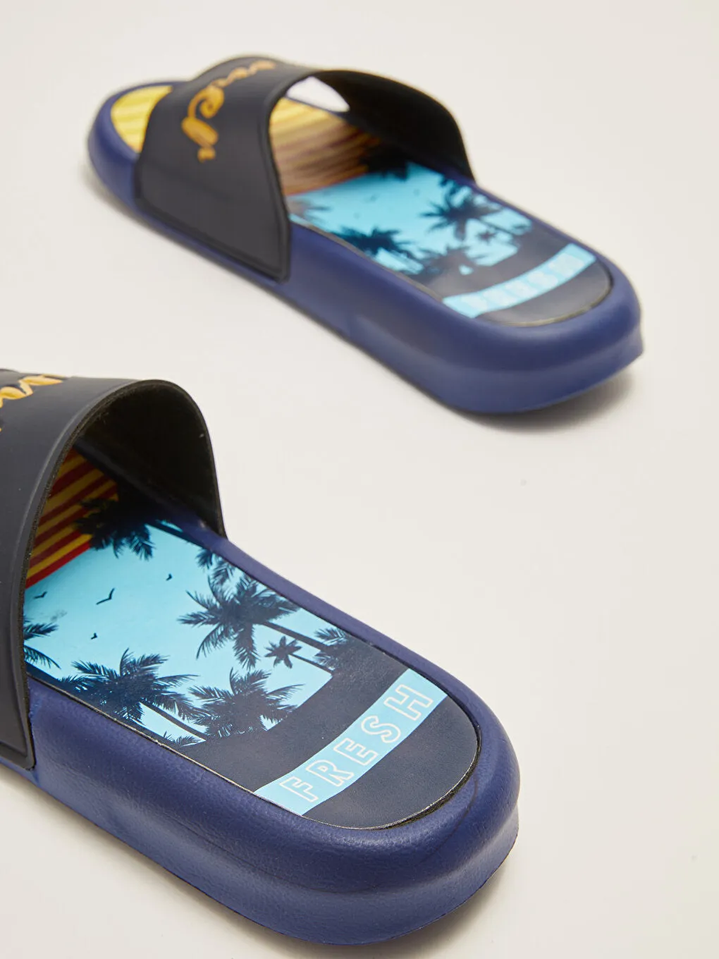 Printed Single Striped Boy's Slippers