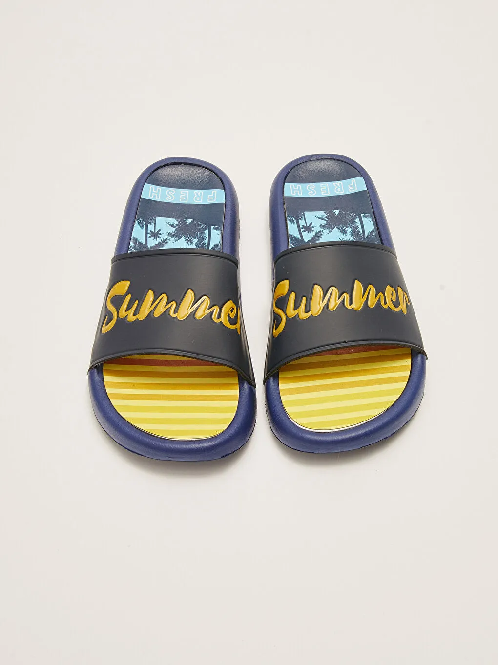 Printed Single Striped Boy's Slippers