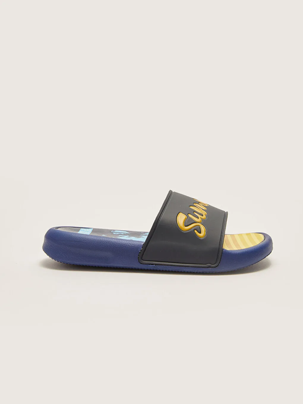 Printed Single Striped Boy's Slippers