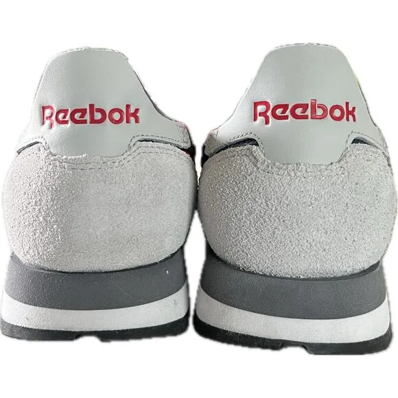 REEBOK Classic Leather/Nylon Sneaker Sz 7 Men Gray/Red/Blue Retro Running Casual