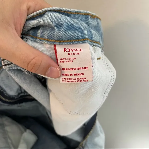 REVICE- Yin Yang Two Tone Rigid Demin Jeans