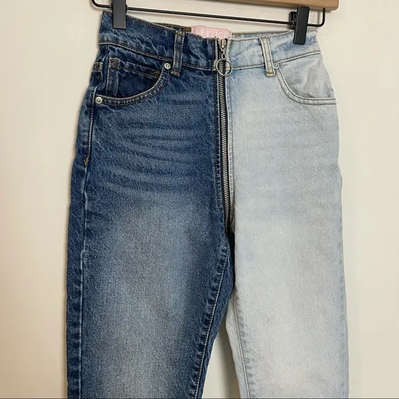 REVICE- Yin Yang Two Tone Rigid Demin Jeans