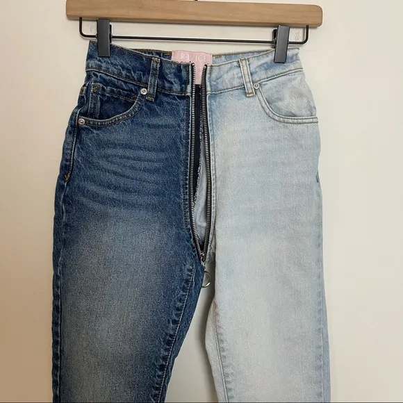 REVICE- Yin Yang Two Tone Rigid Demin Jeans