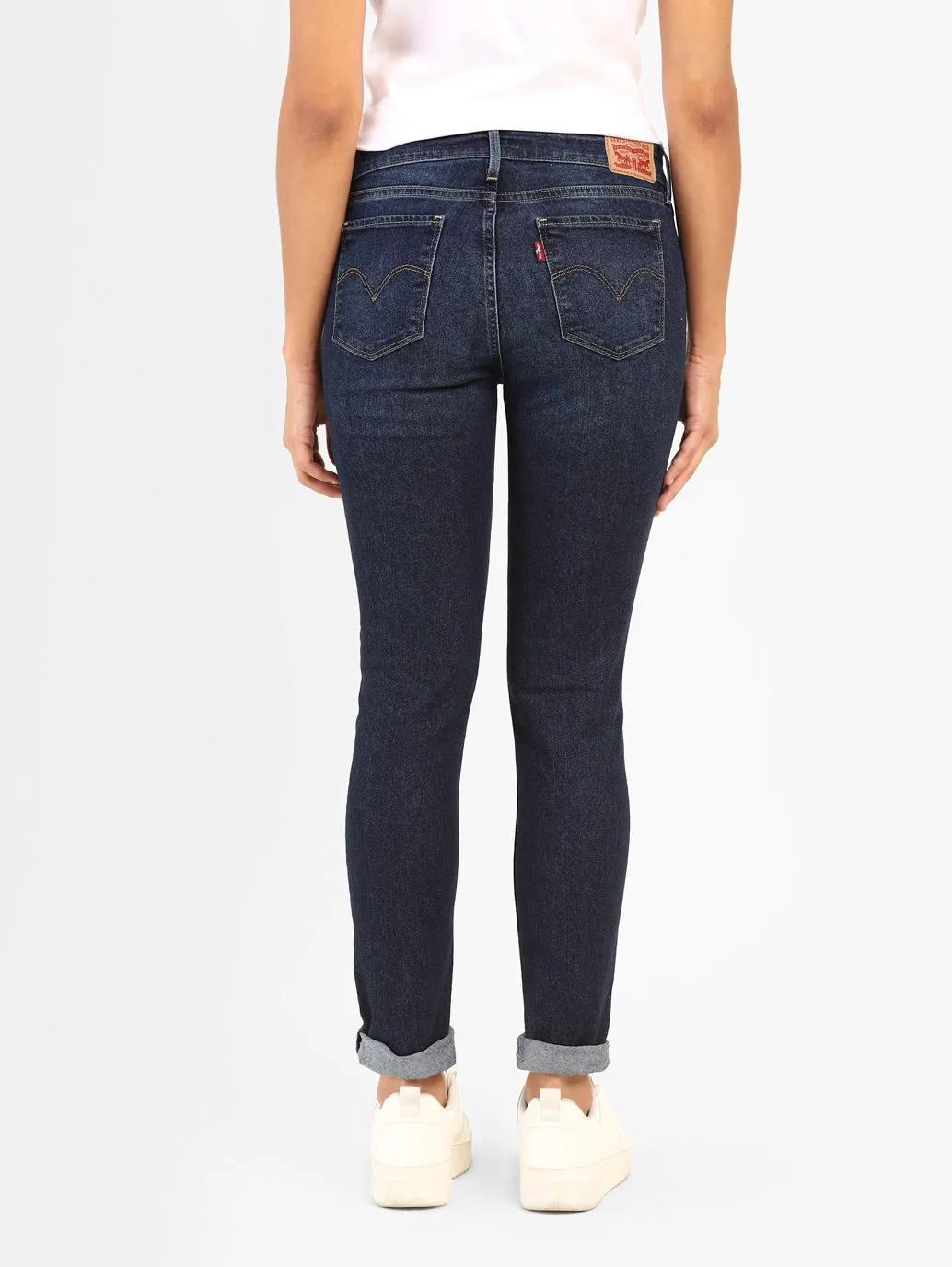 Women's 710 Blue Super Skinny Fit Mid Rise Jeans