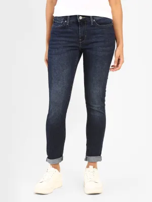 Women's 710 Blue Super Skinny Fit Mid Rise Jeans