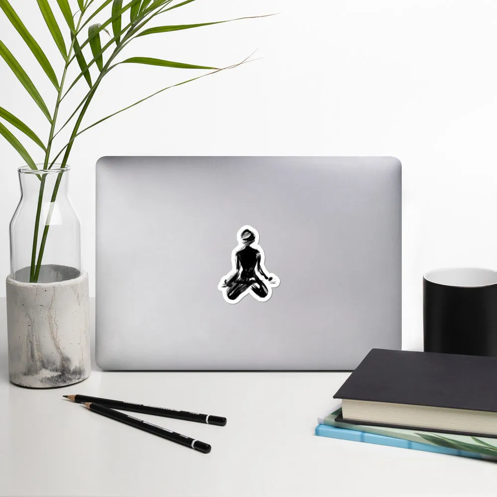 Zen Meditation Pose Mindfulness - Durable Vinyl Sticker